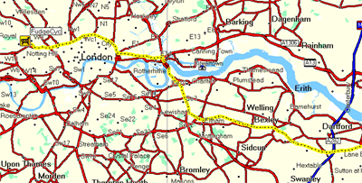 Across London from North Kent (GPS track)
