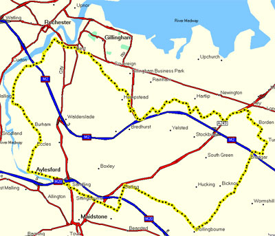 The Route - 37.7 Miles, shown in yellow